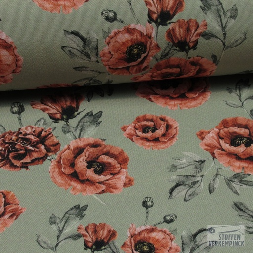 [VE-09283-012] Canvas Digital Leaves Dark Grey