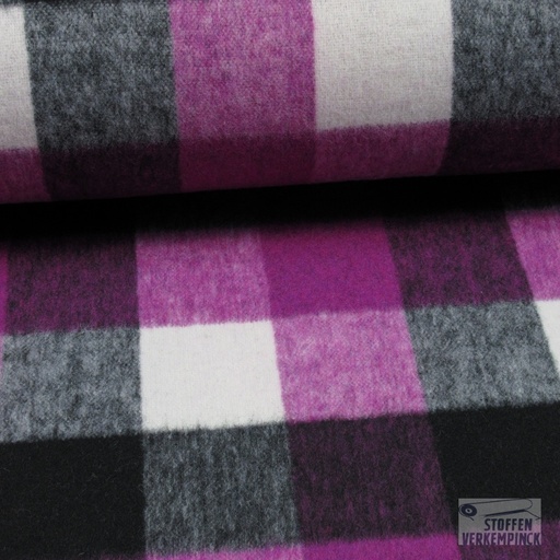 [QT-Q22584-180] Brushed Check 5 cm. Fuchsia