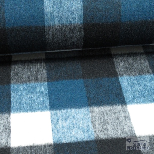 [QT-Q22584-942] Brushed Check 5 cm. Petrol