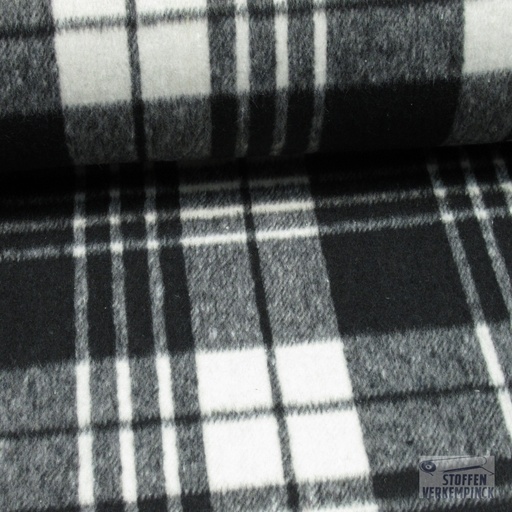 [KI-20304-999] Cotton Touch Big Check Zwart/Wit