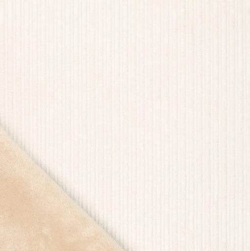 [KI-20104-030] Ribvelour met Teddy Cofur Ecru