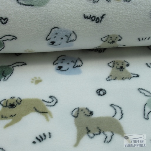 [MC-polarest-7025] Wellness Fleece Hondjes Wit