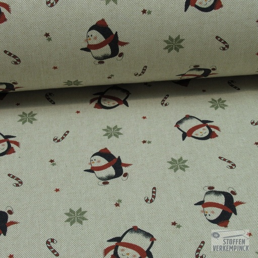 [MC-pop.asp.lin-7005] Katoen Kerst-Pinguin Naturel