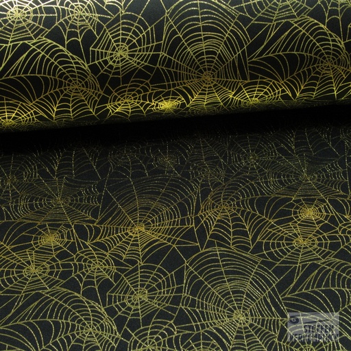 [NO-20848-069] Jersey Foil Spider Zwart/Goud