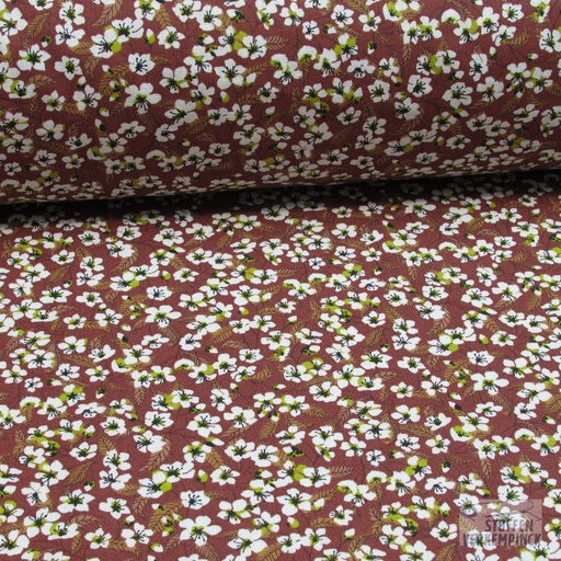 [MF-4942-006] Katoen Mille Fleurs Bruin