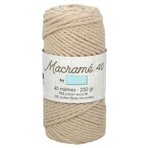 [DI-CC.4711-156] Trimids Macramé touw 5mm - 250gr - 40m - beige