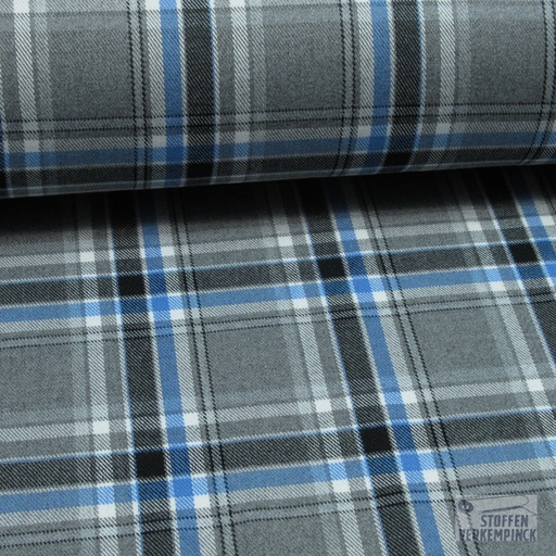 [MC-ESCOCES-7009] Stretch Schotse Ruit Licht Blauw/Grijs