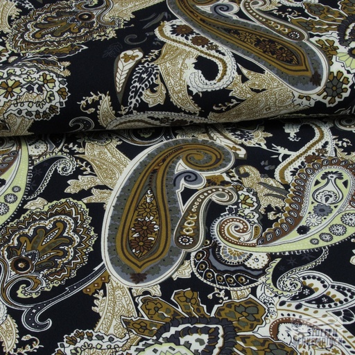 [ZA-502831-03] Viscose Paisley Dark Navy