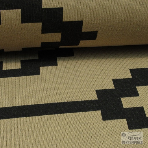 [187-0023] Jacquard Jersey Big Geometrie Camel