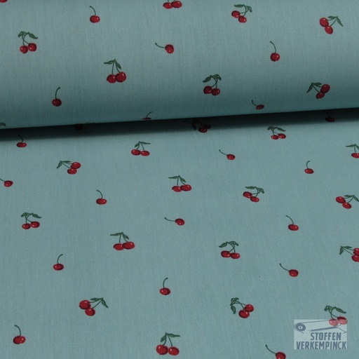 [VE-C5275-007] Coated Cotton Cherry Mint