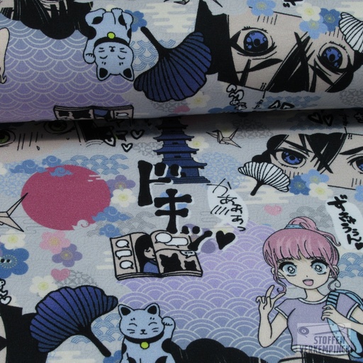 [VE-05604-001] Jersey Digital Manga Light Grey
