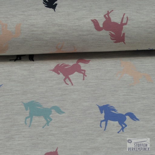 [VE-05330-037] Jersey Melange Unicorn Light Sand