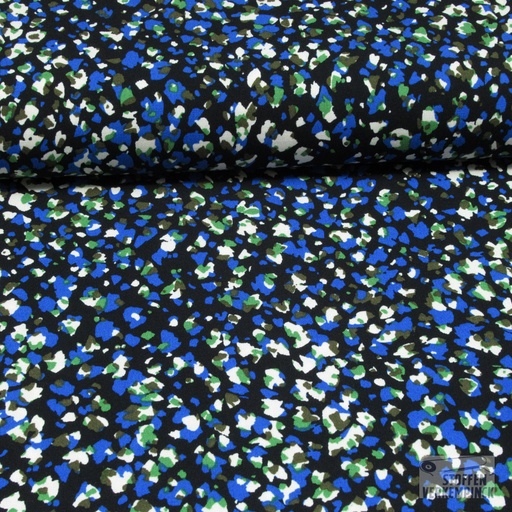 [VE-05758-001] Viscose Stretch Animal Skin Black