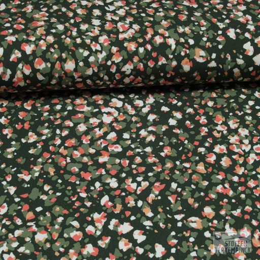 [VE-05758-011] Viscose Stretch Animal Skin Army