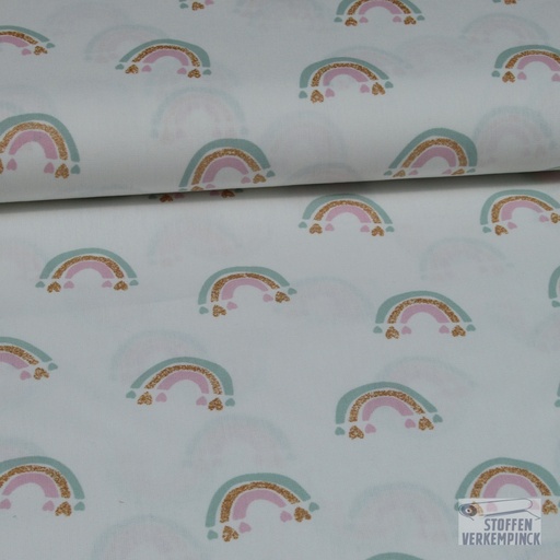 [VE-05665-002] Poplin Glitter Rainbow White