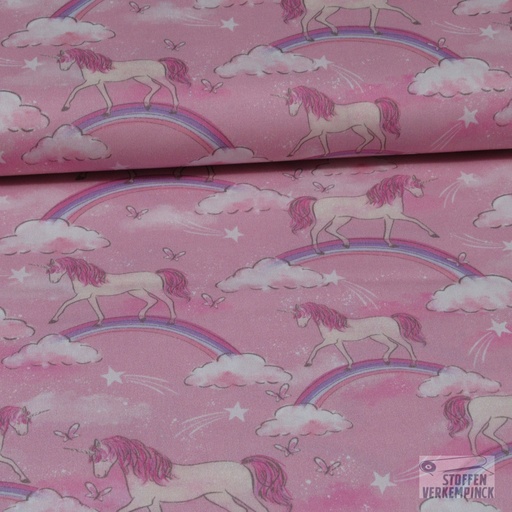 [VE-05422-004] Poplin Fine Digital Unicorn Rose