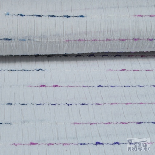 [VE-05031-001] Crinkle Cotton Dobby Stripe White