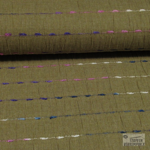 [VE-05031-003] Crinkle Cotton Dobby Stripe Havanna