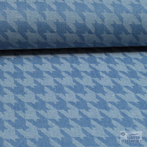 [VE-04718-002] Jeans Jacquard Pied de Poule Light denimblue