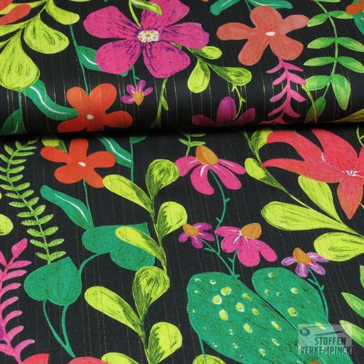 [POL-922737-80] Viscose Digi. Bloemen met Lurexdraad
