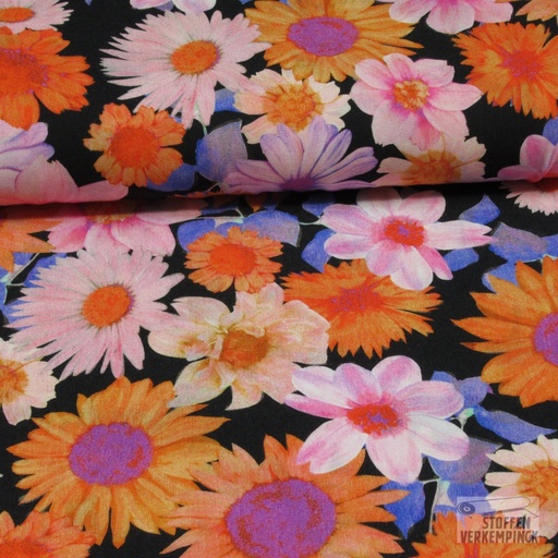 [POL-922800-81] Viscose Digi. Margrieten Zwart