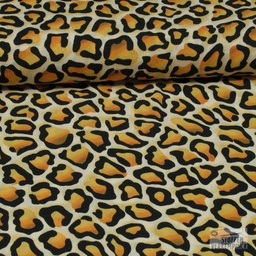 [POL-922812-20] Viscose Digi. Leopard Oranje/Beige