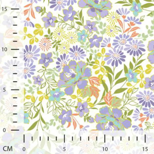 [QT-K10259-420D] Jersey katoen flowers violet tulip