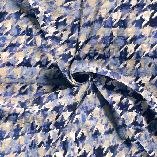 [NO-21032-008] Viscose/Ny Twill print abstract marine