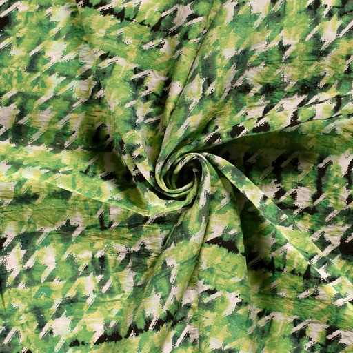[NO-21032-025] Viscose/Ny Twill print abstract groen