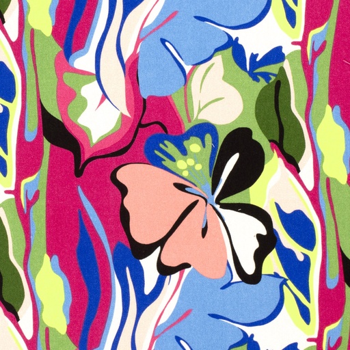[NO-21041-017] Viscose twill print abstract fuchsia