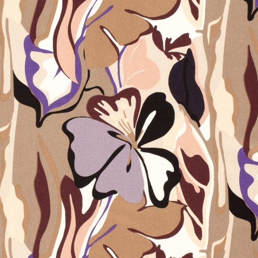 [NO-21041-054] Viscose twill print abstract taupe