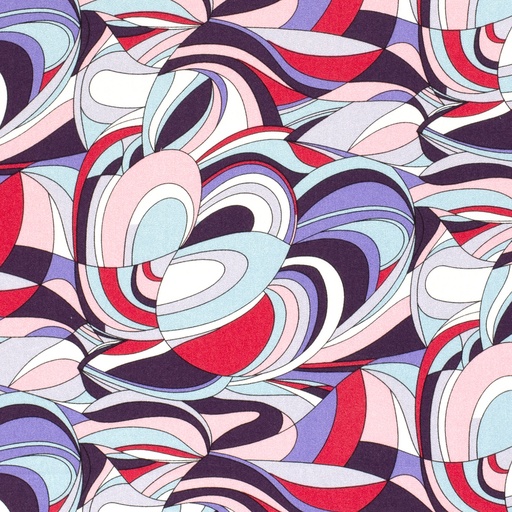 [NO-21042-003] Viscose twill print abstract aqua