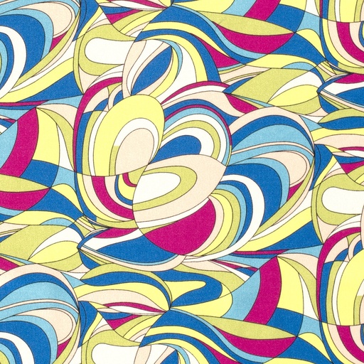 [NO-21042-023] Viscose twill print abstract groen