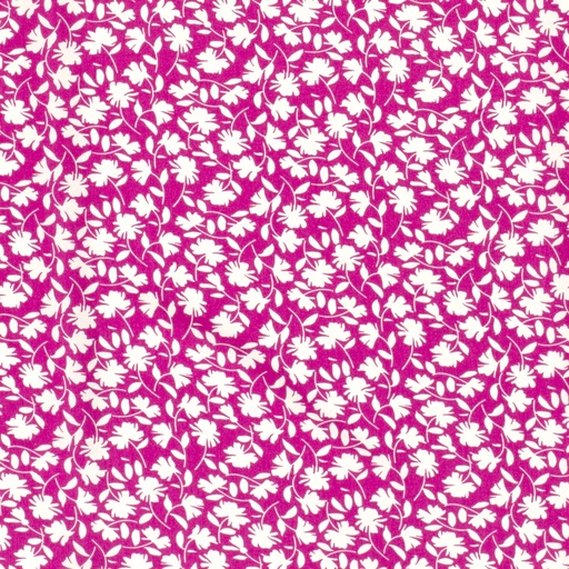 [NO-21050-017] Viscose poplin print bladeren fuchsia