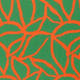 [NO-21070-025] Viscose stretch print abstract groen