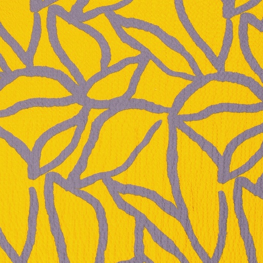 [NO-21070-034] Viscose stretch print abstract geel