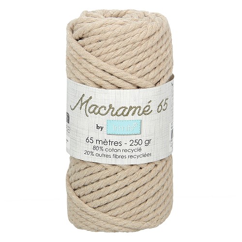 [DI-CC.4712-156] Trimids Macramé touw 3mm - 250gr - 65m-Beige