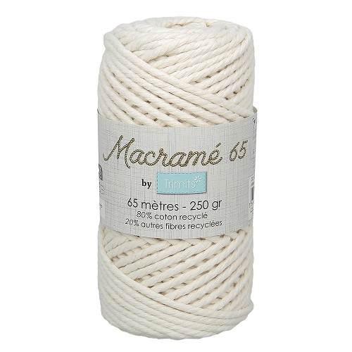 [DI-CC.4712-154] Trimids Macramé touw 3mm - 250gr - 65m-Naturel