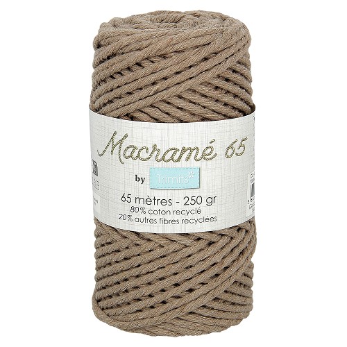 [DI-CC.4712-158] Trimids Macramé touw 3mm - 250gr - 65m-Bruin