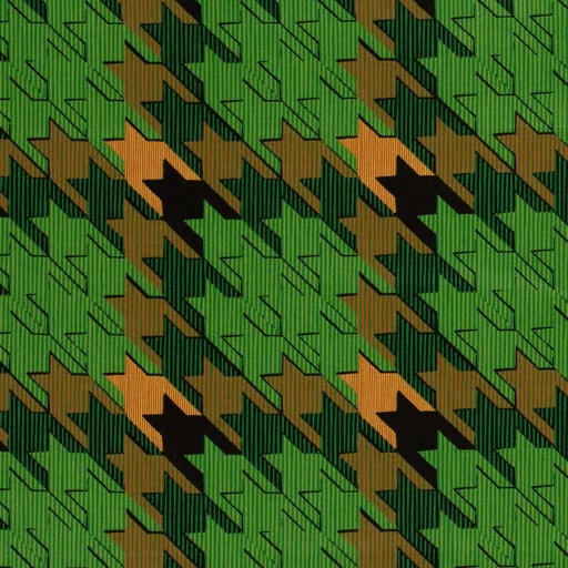 [NO-21087-025] Katoensatijn stretch pied de poule groen