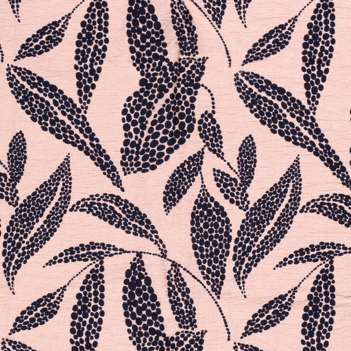 [NO-21132-012] Viscose/ny crepe bloemen roze