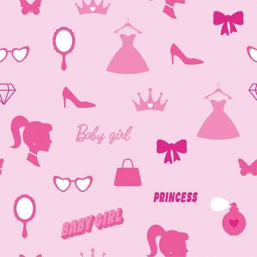 [NO-21800-011] Jersey katoen prinsessen licht roze