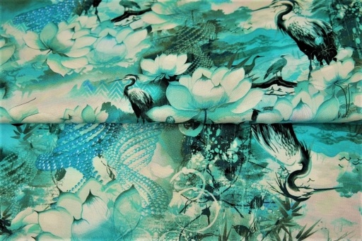 [ST-23013-09] Viscose Digital Reiger Turquoise