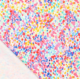 [KI-20947-880] Satijnkatoen stretch painted dots pink
