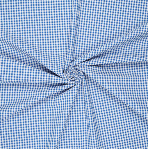 [KI-0882-650] Seersucker Vichy kobalt