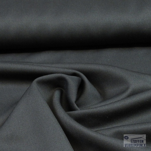 [HE-200111-5001] Trevira Wool Gabardine Zwart