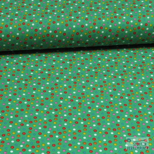 [HE-210809-0012] Katoen Cretonne Dots Groen