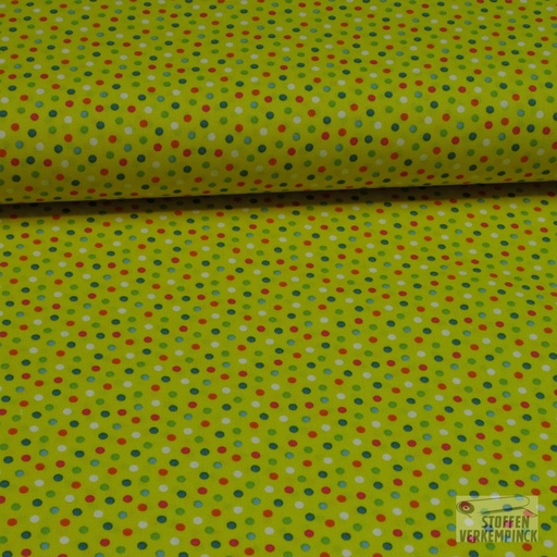 [HE-210809-0011] Katoen Cretonne Dots Geel