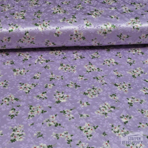 [HE-210086-0008] Stretch Polye. Jacquard Bloempjes Lila