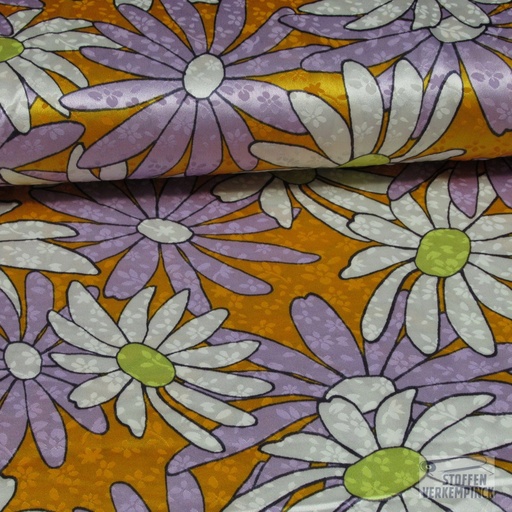[HE-210084-0006] Stretch Polye. Jacquard Margriet Oranje